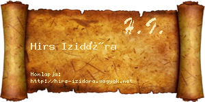 Hirs Izidóra névjegykártya
